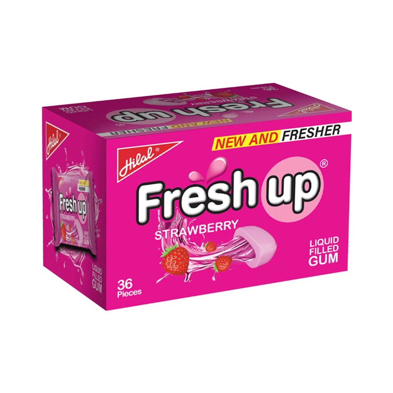 HILAL FRESH UP BUBBLE GUM STRWBERRY BOX 36`S